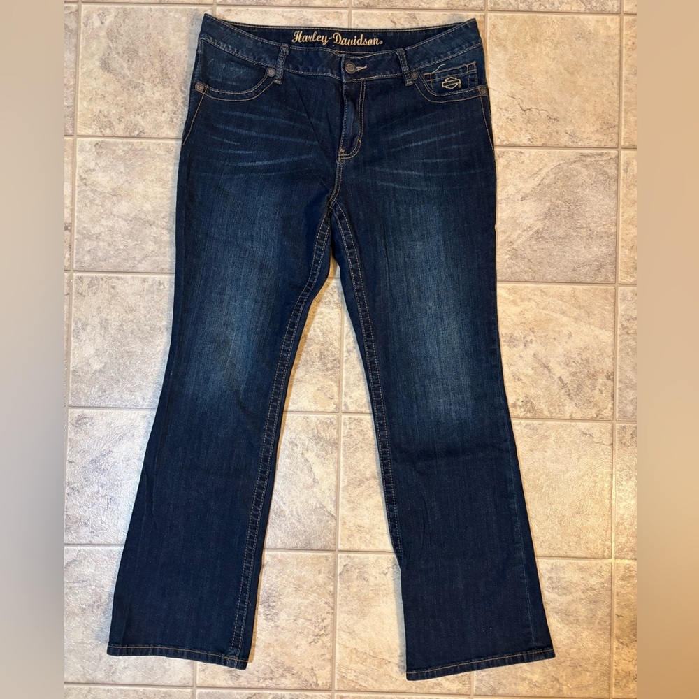 Harley-Davidson Dark Blue Women's Boot Cut Jeans size 16